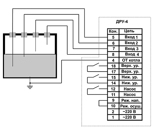 Схема подключения ДРУ-4
