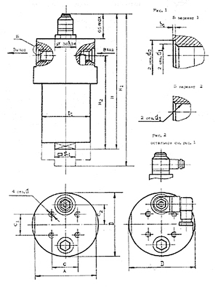 Габаритные размеры фильтров 1ФГМ32