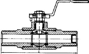 Рис.1. Схема шарового крана PN 16