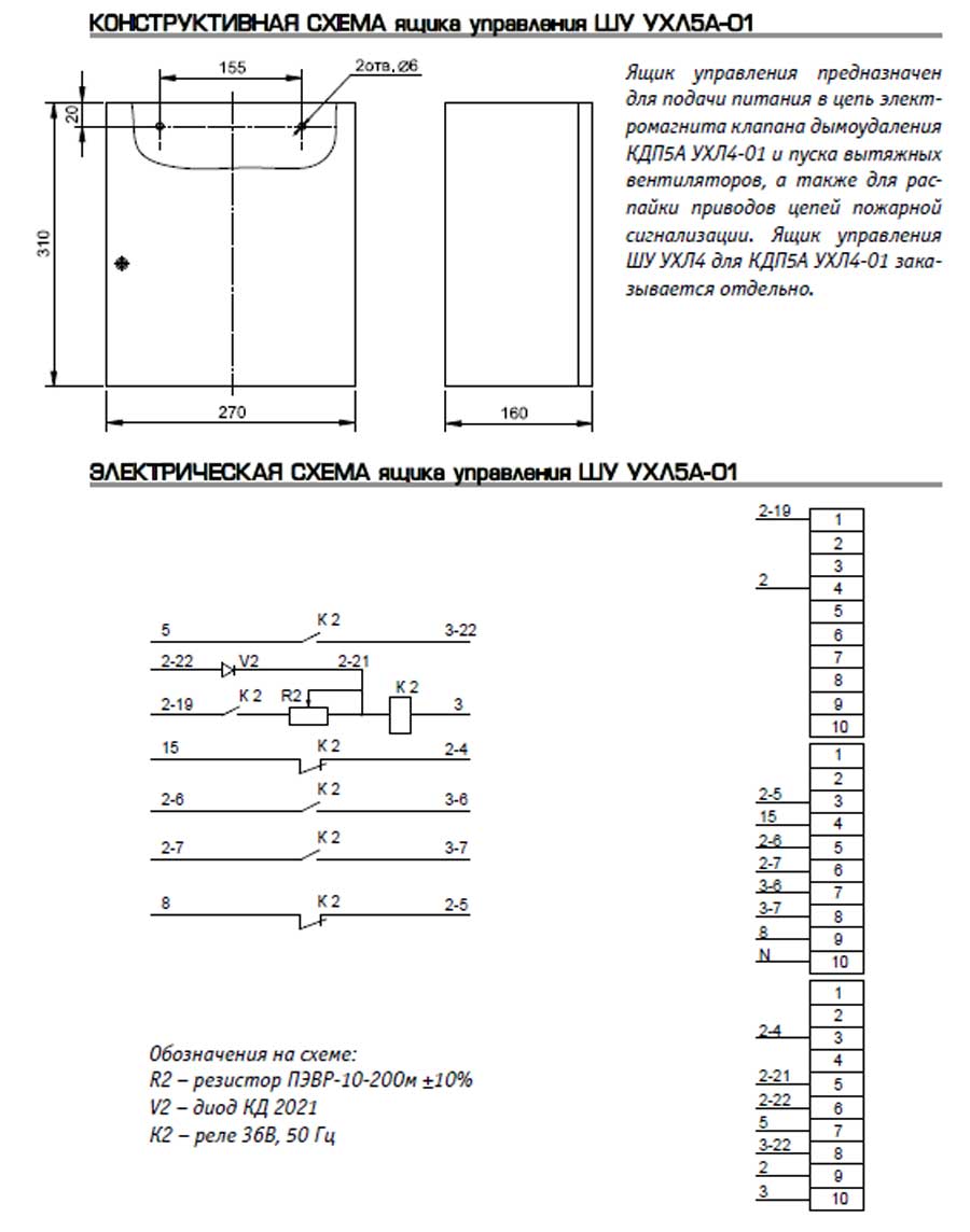 Схемы ящика управления ШУ УХЛ5А-01